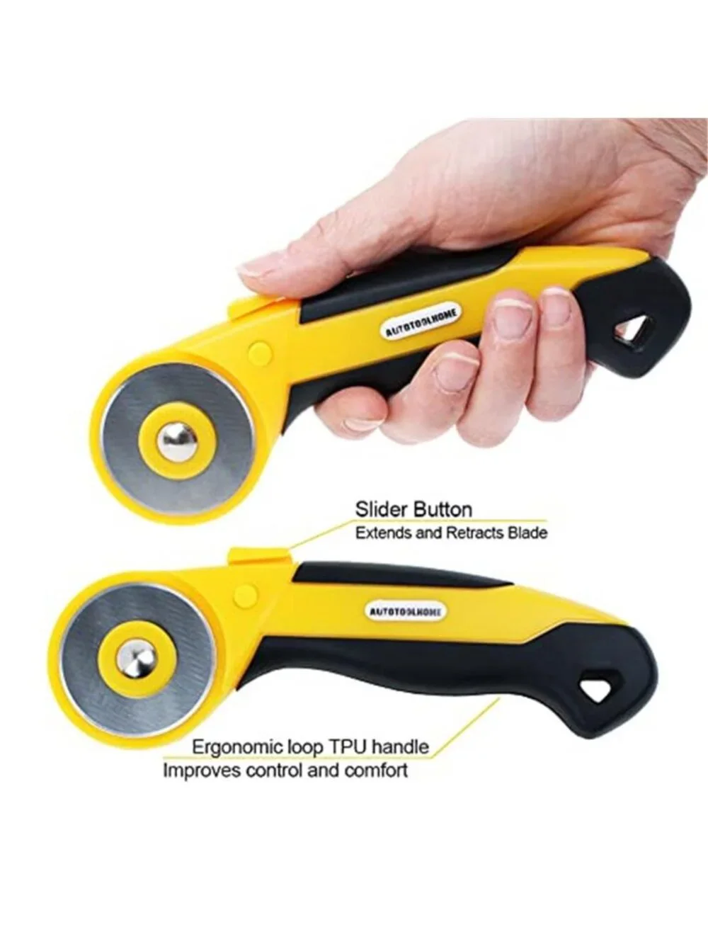 45mm Rotary Cutter with 9pcs Extra Blades Automatic Fabric Roller Cutter